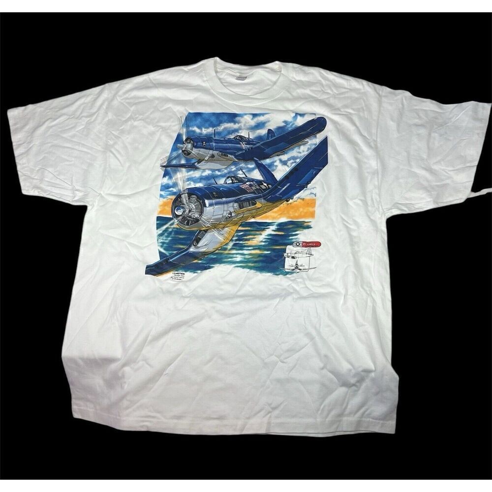 Vintage F-4U Corsair Graphic Men’s T-shirt Size XXXL NEW Without Tags NOS
